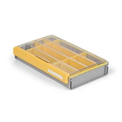 Image de Plano Edge Flex 3700M Rangement pour matériel de pêche Organisation qualité supérieure avec prévention la rouille Comprend 38 séparateurs flexibles, jaune/gris