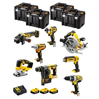 Image de DeWALT Kit DWK801T (DCD996 + DCH273 DCG405 DCF887 DCF894 DCS334 DCS570 DCL050 3 Batteries de 5,0 Ah Chargeur 4 x TSTAK VI)