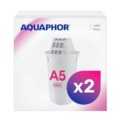 Image de AQUAPHOR Lot de 2 cartouches filtrantes A5 Avec magnésium I Filtre le calcaire et chlore ainsi que les métaux lourds autres substances 350 l d&#039;eau claire technologie Aqualen Meilleure