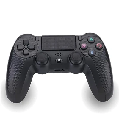 Image de NK Wireless Controller for PS4 / PS3 PC/Mobile Dualshock vibration, fonction de détection 6 axes, lumière LED, écran tactile, prise casque, câble chargement inclus Noir