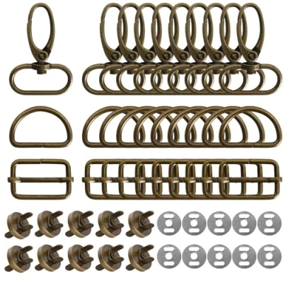 Image de Wisebom Mousqueton sac a Main,Anneaux de D et Boucles en Métal,Pivotant Snap Crochets,Mousqueton Couture,Boucle Métal Tri glide pour Ceinture,Porte clés,DIY lanières Faites Main (bronze)