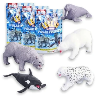 Image de #sbabam Legend of Animals Polar Predators, Jeux pour Enfants de kiosque, Jouets Souples et Extensibles en sachets, Maxi Animaux Caoutchouc à Collectionner, Pack 3 pièces, idées Cadeaux