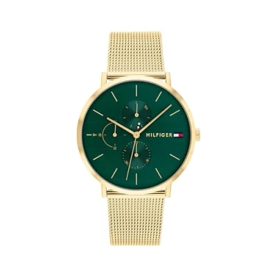 Image de Tommy Hilfiger Montre Analogique Multifunction à Quartz pour femme avec Bracelet milanais en acier inoxydable doré 1782766