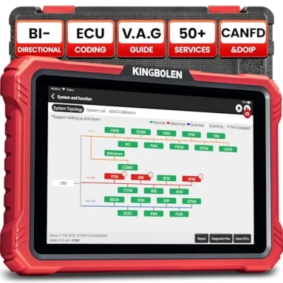 Image de KINGBOLEN OBD2 Diagnostic Français K10 Elite, Valise Auto pour système Complet avec 41+ Réinitialisations, Codes ECU, Contrôle Bidirectionnel, Diagramme Topologique, CANFD＆DOIP
