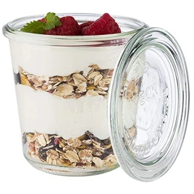 Image de APS Set de 6 Verres Originaux WECK 290 ML avec Couvercle Ø 9 cm/Hauteur cm/Forme linteau