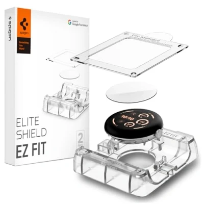 Image de Spigen Eliteshield EZ Fit Protection Écran pour Google Pixel Watch 3/2/1 41mm, 2 Pièces, Kit d&#039;installation fourni, Ultra Claire, Résistant aux Rayures, Compatible avec les coques