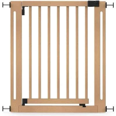 Image de Safetots Barrière Élégante en Bois Naturel, de Sécurité à Fixation par Pression, pour Escaliers, Couloirs et Portes, Ouverture Extra Large 57cm, 79cm 87cm