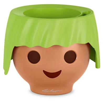 Image de Lechuza Pot de Fleurs d&#039;Interieur Playmobil Ojo Réserve d&#039;Eau Intégrée Coloris Vert Pomme Ø 21 x 15,8 cm