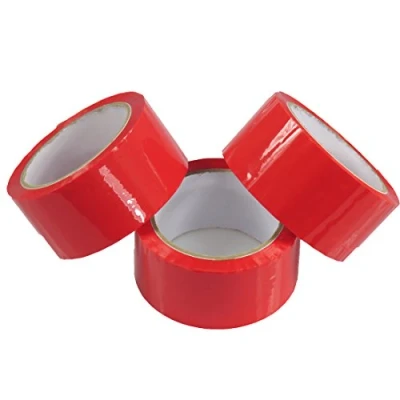 Image de triplast 48 mm x 66 m Ruban adhésif d&#039;emballage à faible bruit Rouge (Lot de 12)