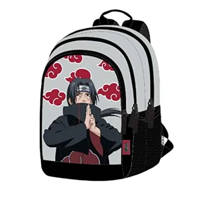 Image de Naruto Mochila Escolar Itachi Doble Compartimento, Sac à Dos Scolaire Mixte Enfant, Multicolore, L
