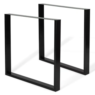 Image de Pieds de table carrés en métal noir