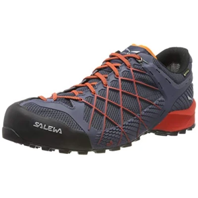 Image de Salewa Homme Ms Wildfire Gore tex Chaussures de Randonn e Basses, Ombre Blue Fluo Orange, 45 EU