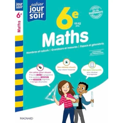 Image de Maths 6e Cahier Jour Soir: Conçu et recommandé par les enseignants Livre d’occasion Bon