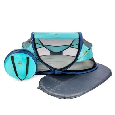 Image de Deryan lit Parapluie Bébé avec Matelas pour Depuis la Naissance Jusqu&#039;à 2,5 Ans Pop Up Tente Montée en 2 Minutes Moustiquaire &amp; Sac de Voyage Inclus 120x75x50cm (Océan)