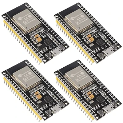 Image de Lot de 4 ESP WROOM 32 ESP32 32S NodeMCU WiFi CP2102 IoT 2 en 1 2,4 GHz Dual Mode + Bluetooth Core Microcontrôleur Compatible avec Arduino IDE