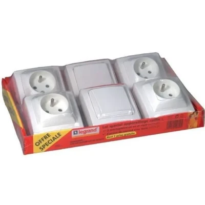 Image de LEGRAND Lot appareillage saillie ASL 2 interrupteurs + 4 prises de courant avec terre