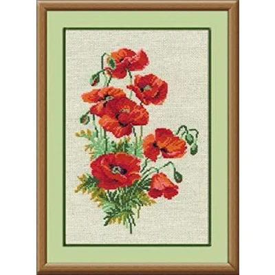 Image de RIOLIS Kit de Broderie au Point Croix Motif Coquelicots Multicolore