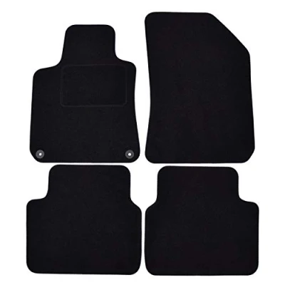 Image de Tapis de Sol Noir Velours sur Mesure pour 308 SW 2014 2021, Ajustement précis, Base Antidérapante, Renforcée dans la Zone Pédale