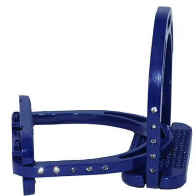 Image de Reitsport Amesbichler Étrier en aluminium avec strass Extra léger Large surface de marche bleue