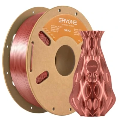 Image de ERYONE Silk PLA Filament 1.75 mm, pour imprimante 3D, 0,03 1 kg/Bobine, Cuivre Rouge