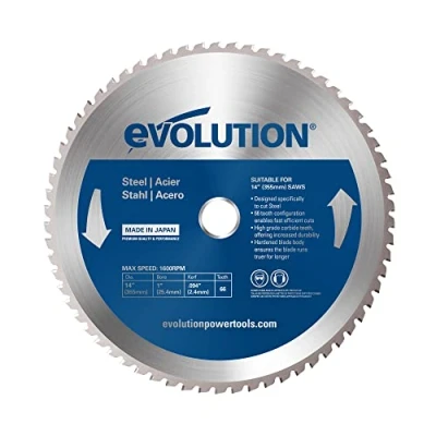 Image de Evolution Power Tools M255TCT 52MS Lame de scie 255 mm pour la coupe d’acier doux Produit quasiment pas chaleur, d’ébarbures ni d’étincelles
