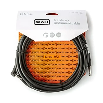 Image de JIM DUNLOP MXR Câble Instrument Stéréo TRS 20 pieds 6,1 m, Angle Droit 1/4 de pouce (DCIST20R)