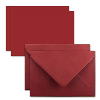 Image de Lot de 50 cartes simples avec Enveloppes Format A7 (10,5 x 7,3 cm) C7 Fermeture par collage humide Étiquettes cadeaux idéales