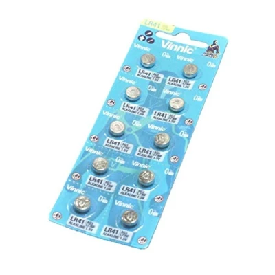 Image de Vinnic Lot de 10 Piles alcalines AG3 1,5 V Mini G3 LR41 L736 Longue durée 1 Carte Blister