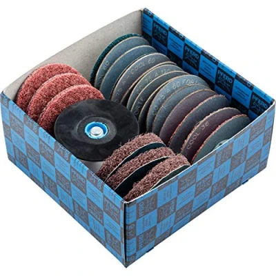 Image de PFERD COMBIDISC Set de 22 outils meulage différents, diamètre extérieur 75 mm, avec porte assorti 42790075 pour un changement rapide d&#039;outil et travail confortable