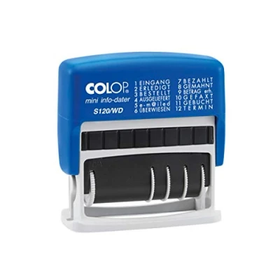 Image de Colop mini info dater S120/WD Tampon dateur 47 x 4 mm (l H) bleu, gris