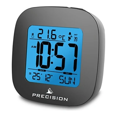 Image de Precision Radio pilotée LCD rétroéclairé Alarme Date Température Horloge.