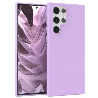 Image de EAZY CASE Coque de Protection en silicone pour Samsung Galaxy S22 Ultra 5G Violet Souple Résistant aux chocs Avec l&#039;appareil photo Fine TPU Bumper