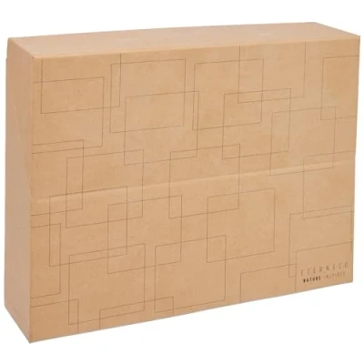 Image de Exacompta Réf. 89847E 1 Boîte transfert en papier enduit d&#039;huile végétale Eterneco Dos 90 mm Oieillet métal Dimensions 25,5 x 34 9 cm Brun motifs géométriques livrée montée