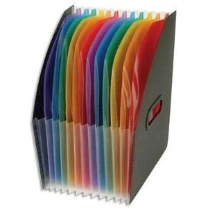 Image de VIQUEL Trieur Cornerbox Rainbow 12 compartiments, polypro 12/10e, 2 poignees, noir interieur multicolore