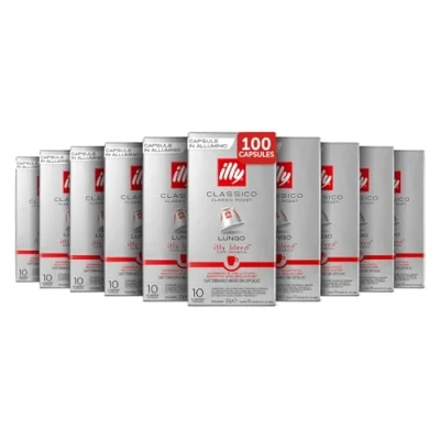Image de Café Illy Torréfié CLASSICO Lungo en capsules compatibles* 10 étuis de
