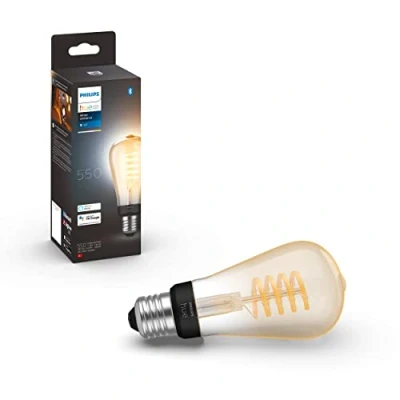 Image de Philips Hue White Ambiance, ampoule LED connectée E27 Filament ST64, compatible Bluetooth, fonctionne avec Alexa, Google Assistant et Apple Homekit