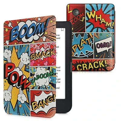 Image de kwmobile Étui Compatible avec Kobo Clara 2E Coque à Rabat magnétique Tablette eReader Similicuir Multicolore