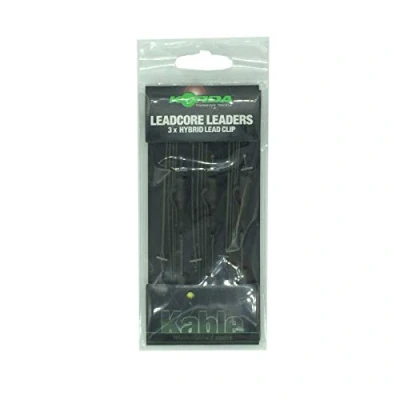 Image de Korda Leadcore Leaders Hybrid Lead Clip Ring Swivel 1m Kleur : Gravel Brown