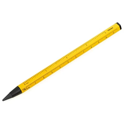 Image de Troika Stylo multi tâche avec pointe en métal et aluminium durable, jaune, interchangeable, effaçable, règle centimètre/pouce, 147 x 10 mm, PEN20/YE