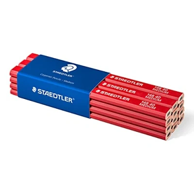 Image de Staedtler Charpentier 148 40, Crayon ovale 2H de haute qualité, Pour l&#039;industrie et l&#039;artisanat, largeur trait 1 à 2 mm, Lot 12, 40