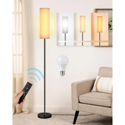 Image de TONGLIN Lampadaire Sur Pied Salon 9W LED, Réglable avec Télécommande et Interrupteur à Pied, 3 Températures de Couleur, Lampe Moderne pour Chambre, 165 cm