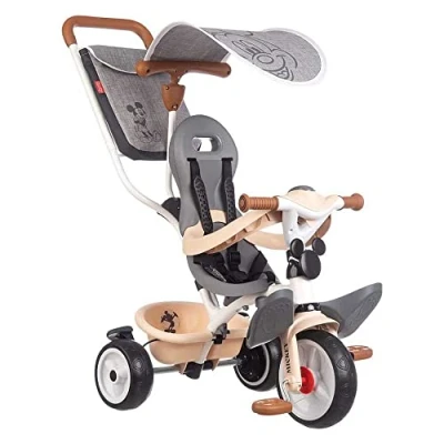 Image de Smoby Mickey Tricycle Baby Balade Plus Vélo Evolutif Enfant Dès 10 Mois Roues Silencieuses Klaxon 741402 Multicolore
