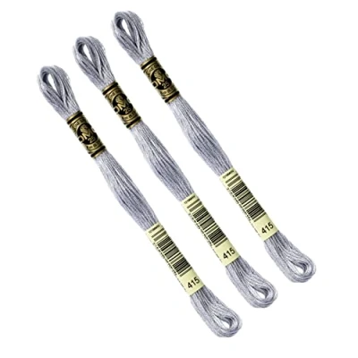 Image de DMC Lot de 3 échevettes GRIS CLAIR, Fil à broder Mouliné 117MC, 100% coton S&#039;adapte toutes techniques et tous supports, idéal point croix