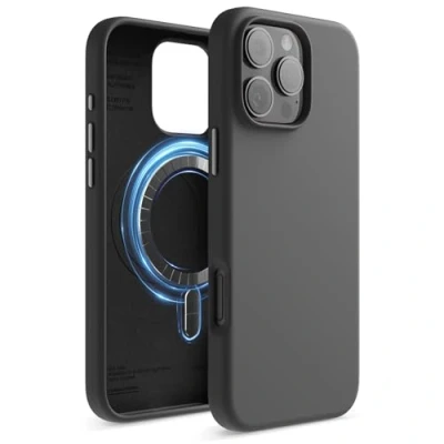 Image de elago Coque Magnétique en Silicone Compatible avec iPhone 16 Pro Max Étui 6,9 Pouces Tous Les Accessoires MagSafe Aimants Intégrés, à Prise Douce, Antichoc (Noir)