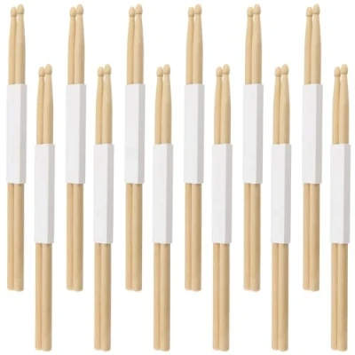 Image de MANCHAP Lot de 12 paires baguettes en bois d&#039;érable 5 A pour batterie, pratique, performance