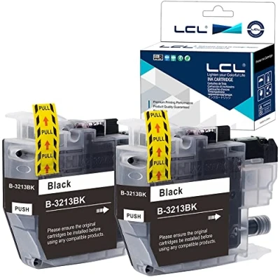 Image de LCL Cartouche d&#039;encre Compatible LC 3213 LC3213 3213BK LC3213BK (2Noir) Remplacement pour Brother DCP J770 J772DW J774DW MFC J890DW J895 J497DW J572DW J491DW
