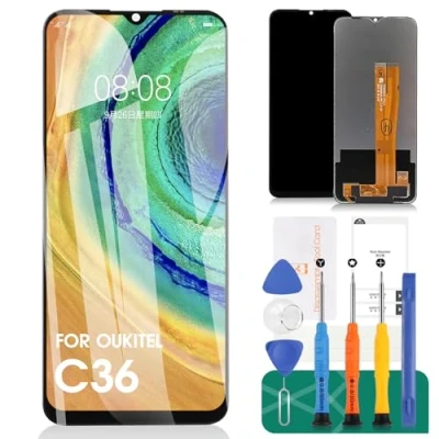 Image de SRJTEK Écran LCD de rechange pour Oukitel C36 Touch Digitizer Kits réparation (noir sans cadre)