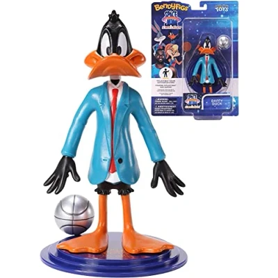 Image de BendyFigs The Noble Collection Space Jam 2: A New Legacy Daffy Duck 7.5in (19cm) Toys Bendable Figure Posable Collectible Doll Figures with Stand
