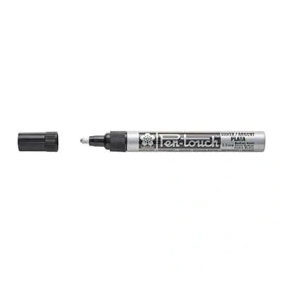 Image de SAKURA Pen Touch Pointe Moyenne, Encre de Peinture, Argent, 0,02 x 4,9 1,9 cm