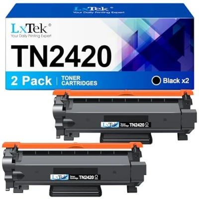 Image de LxTek TN2420 TN 2410 Compatible Cartouche de Toner pour Brother 2420 TN2410 DCP L2510D MFC L2710DW L2750DW L2530DW L2710DN HL L2350DW L2730DW L2310D (2 Noir)